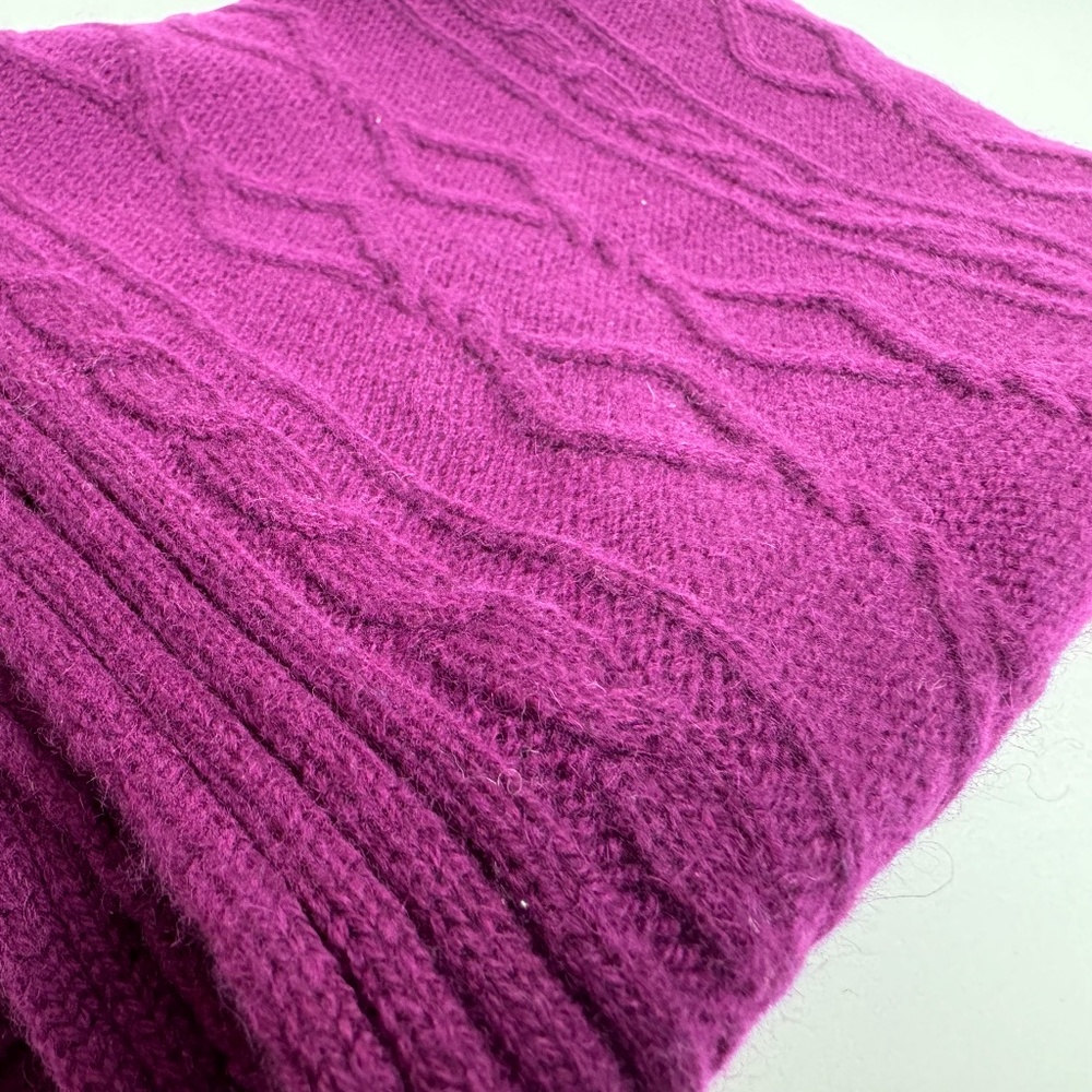 Lafayette 148 100% Cashmere Button Up Shawl Wrap in Magenta One Size - Picture 9 of 10